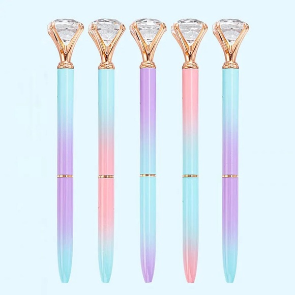 Cotton Candy, Gradient Color Diamond Pens, Medium Tip, Ball Point Pen, Set Of 4 - Picture 15 of 15